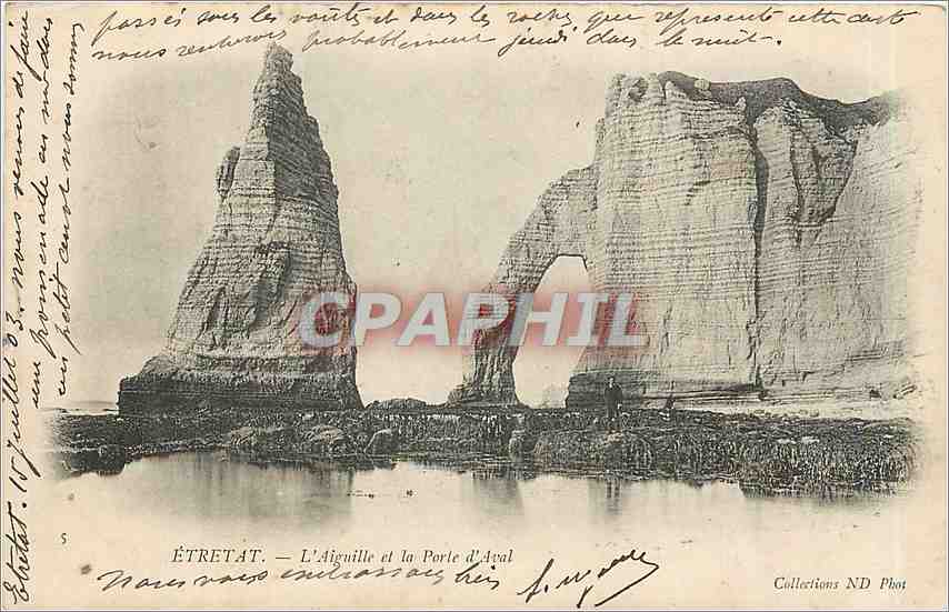 CPA Etretat L'Aiguille et la Porte d'Aval 