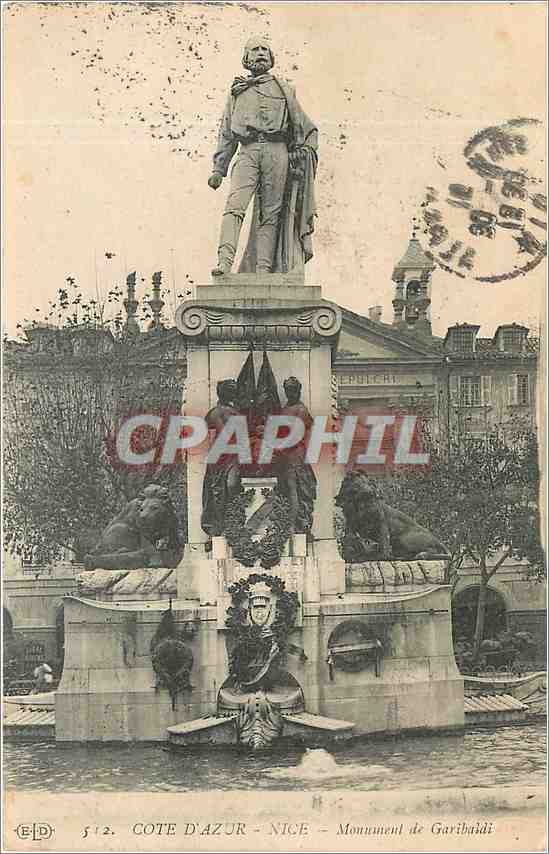 CPA Cote d'Azur Nice Monument de Garibaldi 
