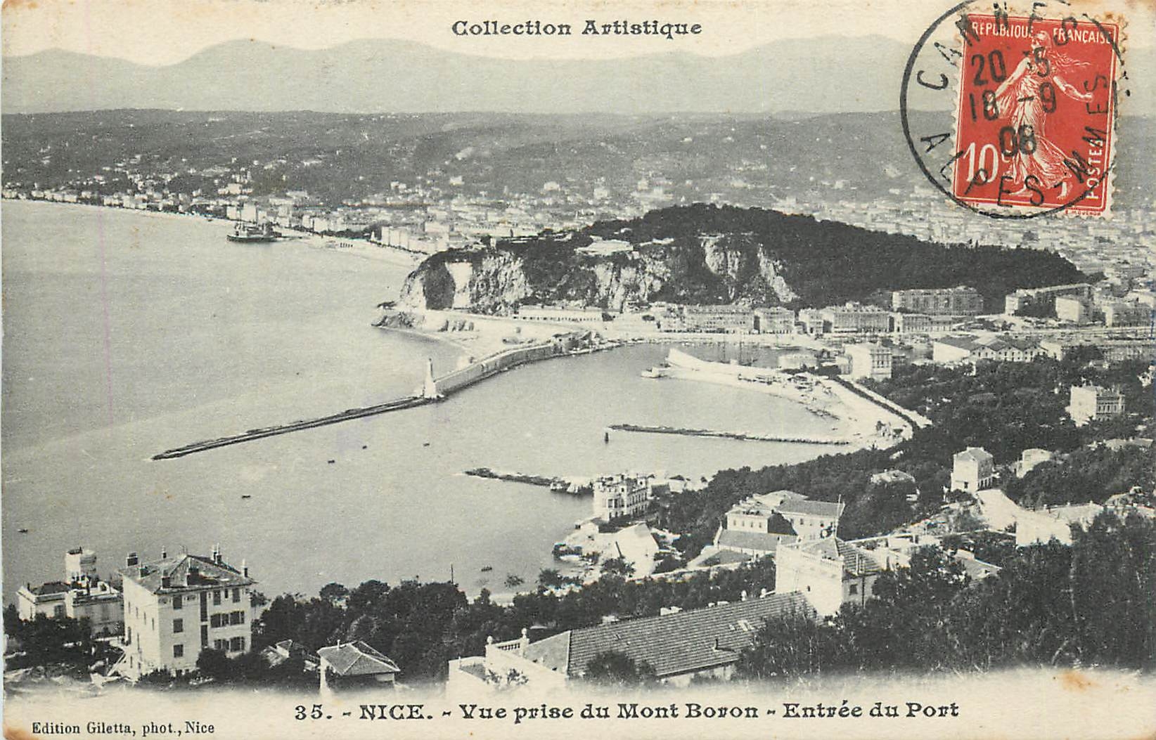 CPA Nice Vue paris du Mont Boron Entree du Port 