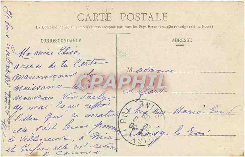 CPA Nice Vue paris du Mont Boron Entree du Port  — Rückseite