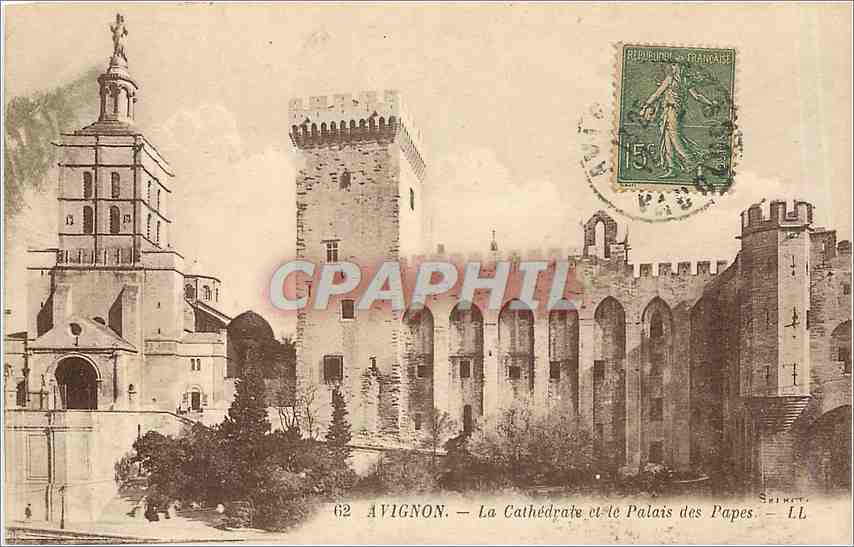CPA Avignon La Cathedrale et le Palais des Papes 