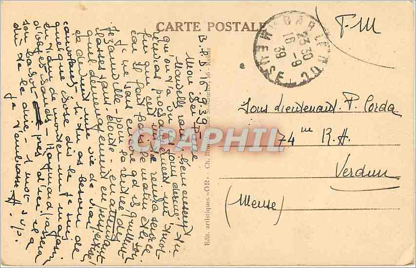 CPA Bar le Duc Meuse Tour de l'Horloge  — Rückseite
