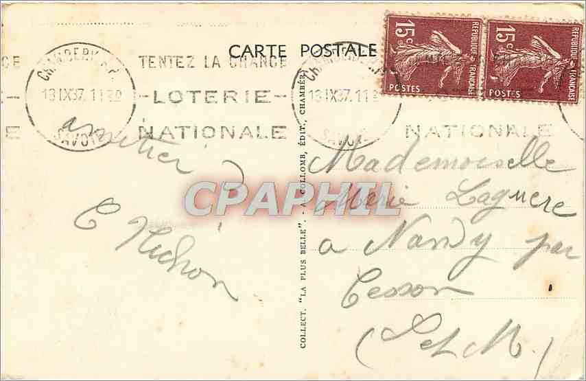 CPA La Savoie Pittoresque La Croix du Nivolet  — Rückseite