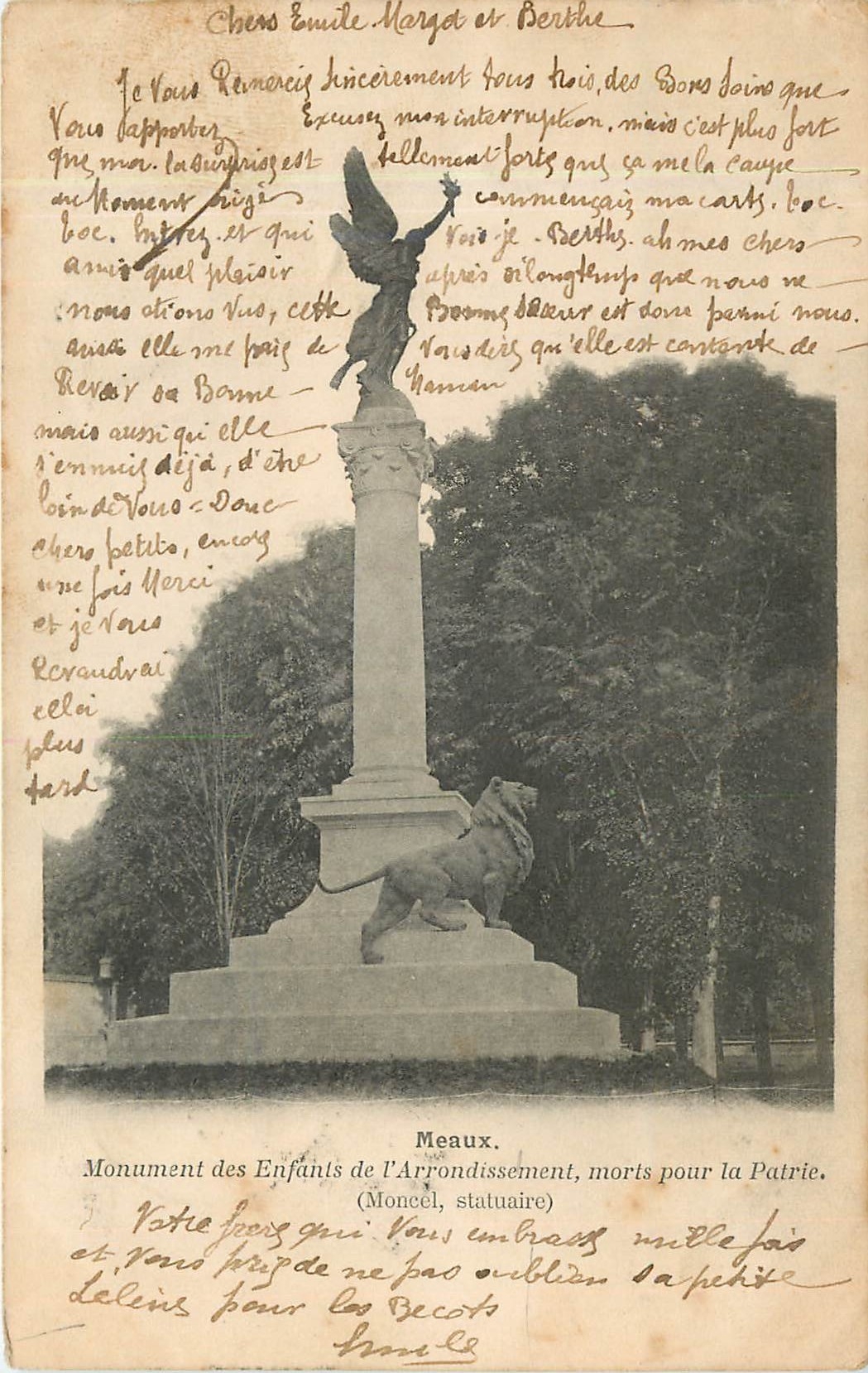 Monument des Enfants de l'Arrondissement, morts pour la Patrie — Meaux — (Moncel, statuaire)