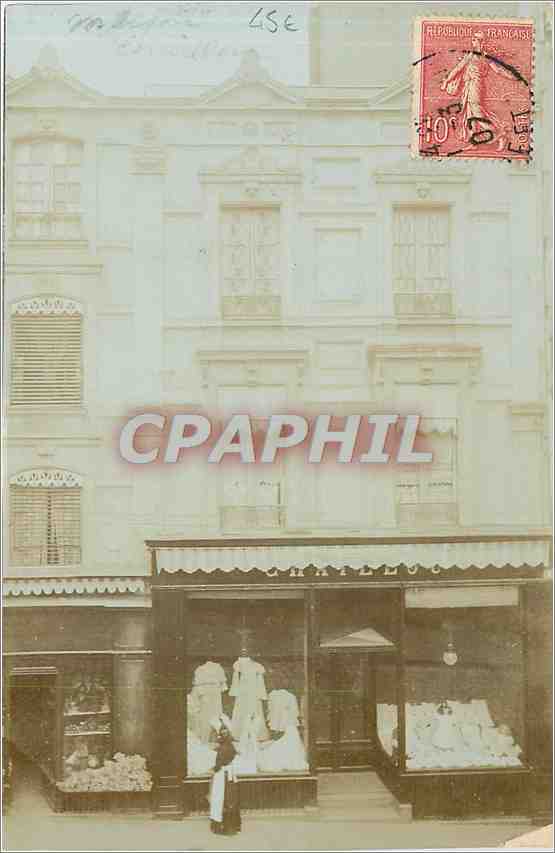 CARTE PHOTO Magasin Poupee Linge de maison Maison Chaillon Mayenne Château Gontier TOP