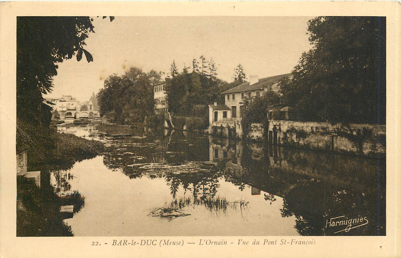 CPA Bar le Duc Meuse L'Ornain Vue du Pont St Francois 