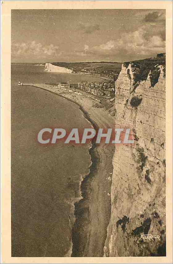 CPA Les Plages de Treport et de Mers vues des Palaise 