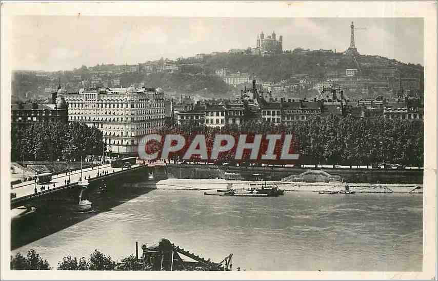 CPA Lyon Pont Lafayette et Coteau de Fourviere 