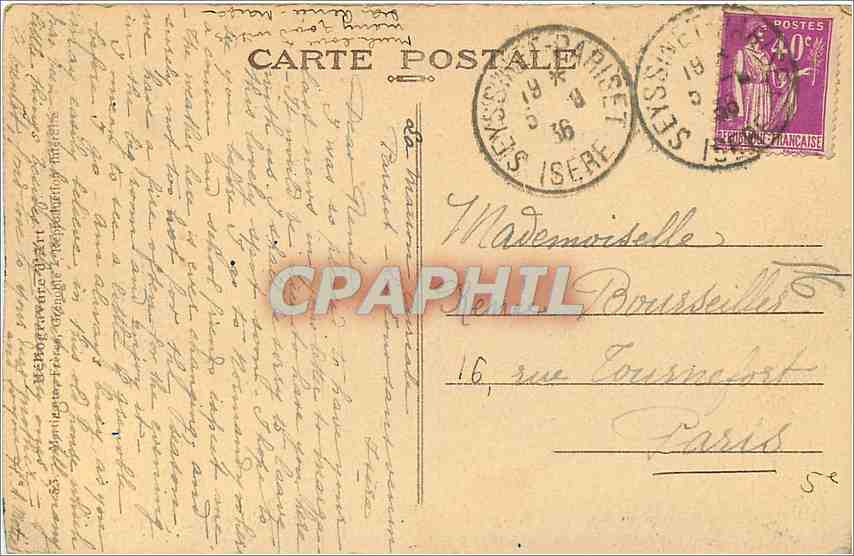 CPA Grenoble La Vallee de l'Isere le Massif de Chartreuse  — Rückseite