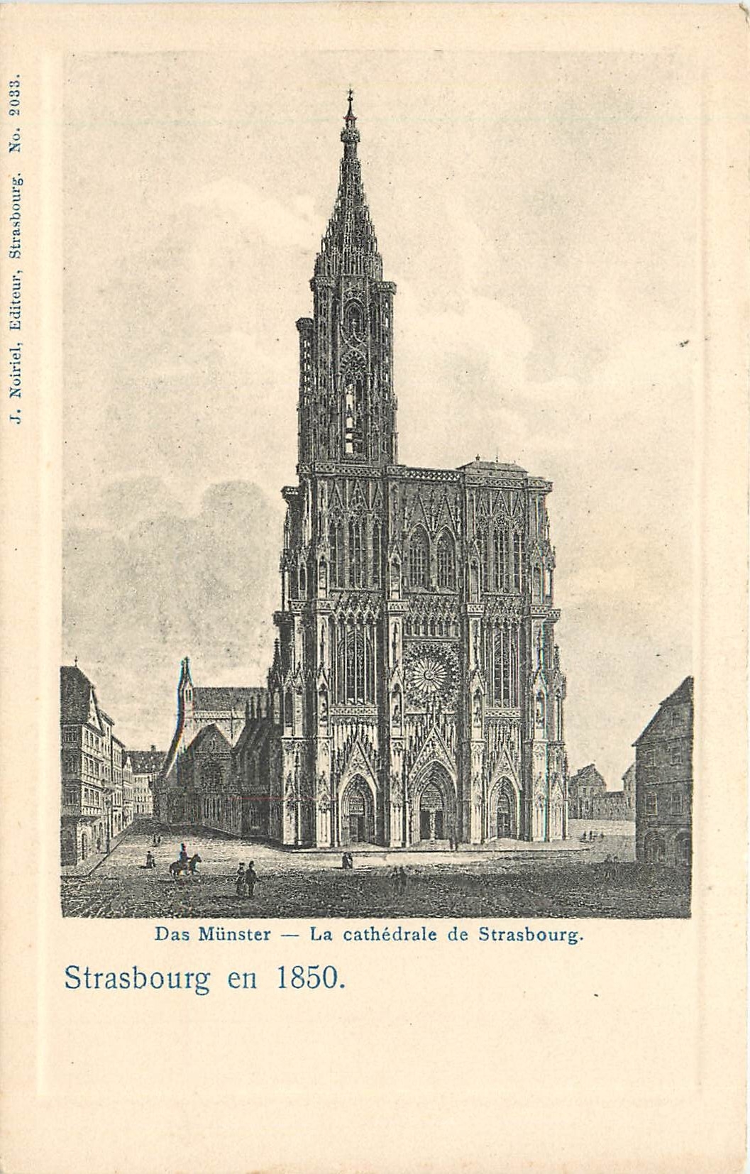CPA Strasbourg en 1850 Das Munster La Cathedrale de Strasbourg 