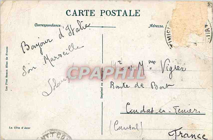 CPA Grimaldi Ventimiglia Ponte San Luigi Frontiera Italiana  — Rückseite
