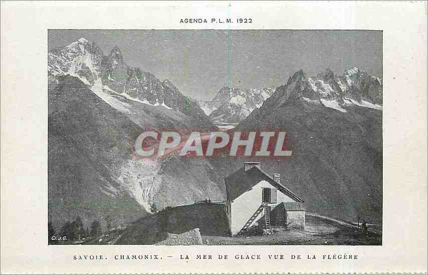 CPA Agenda PLM Savoie Chamonix La Mer de Glace vue de la Flegere 