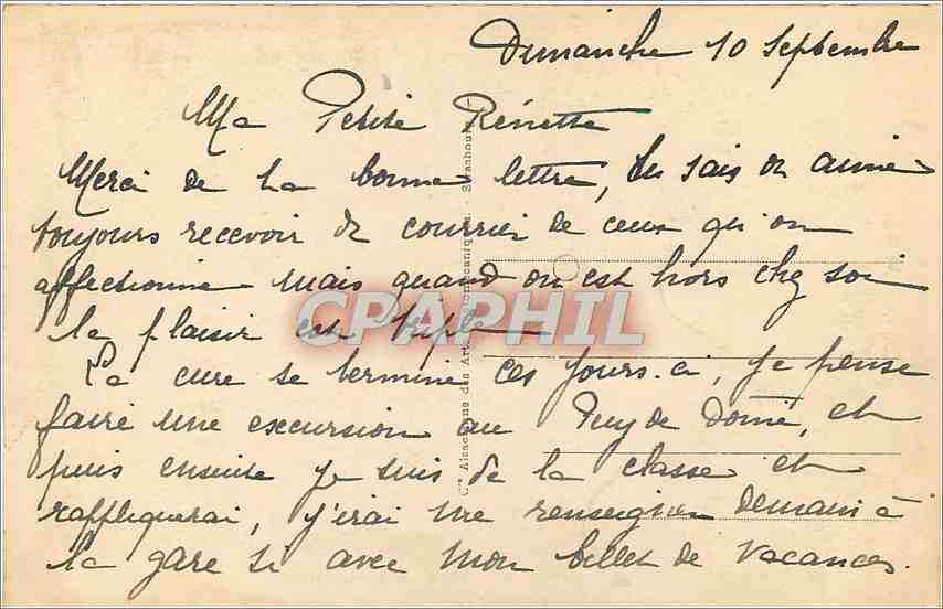 CPA Vichy Hotel des Ambassadeurs  — Rückseite