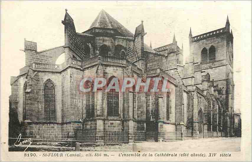 CPA St Flour L'Ensemble de la Cathedrale Cote Abside 