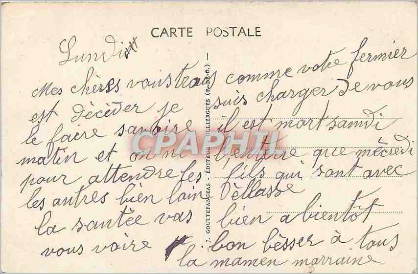 CPA L'Auvergne Lac Chambon L'Embarcadere Canots Bateaux — Verso