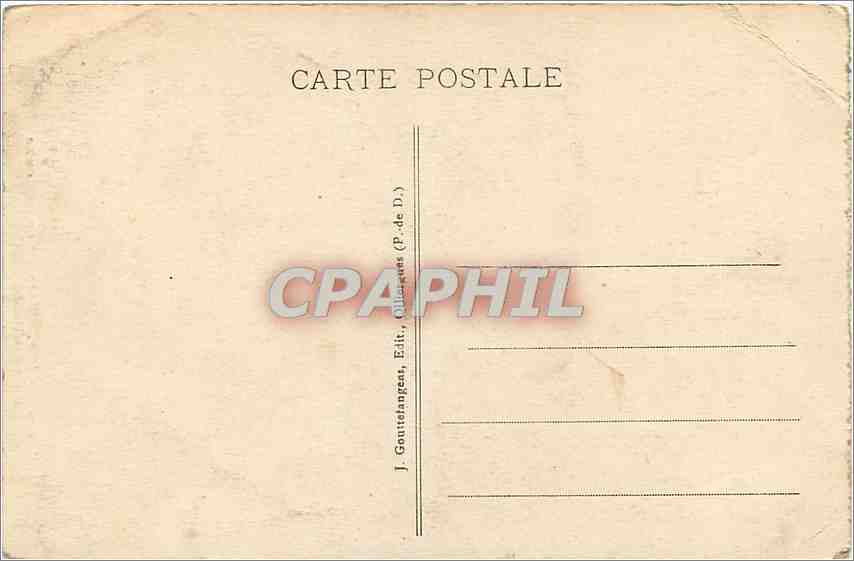 Torrent de la Couze à sa sortie du Lac Pavin — L'Auvergne — J. Gontrelangent, éditeur — Rückseite