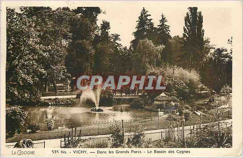 Vichy — Dans les Grands Parcs — Le Bassin des Cygnes — La Cigogne, n° 535 bis