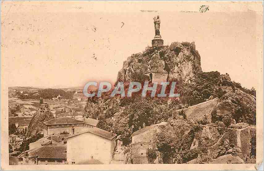 CPA Le Puy Le Rocher Corneille et Statue Colossale de ND de France 