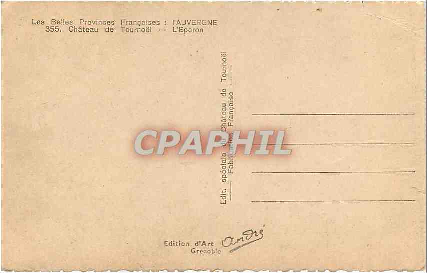 Château de Tournœil — Auvergne — Édition d'Art Grenoble — Reverso