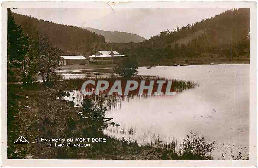 CPA Environs du mont Dore Le Lac Chambon 
