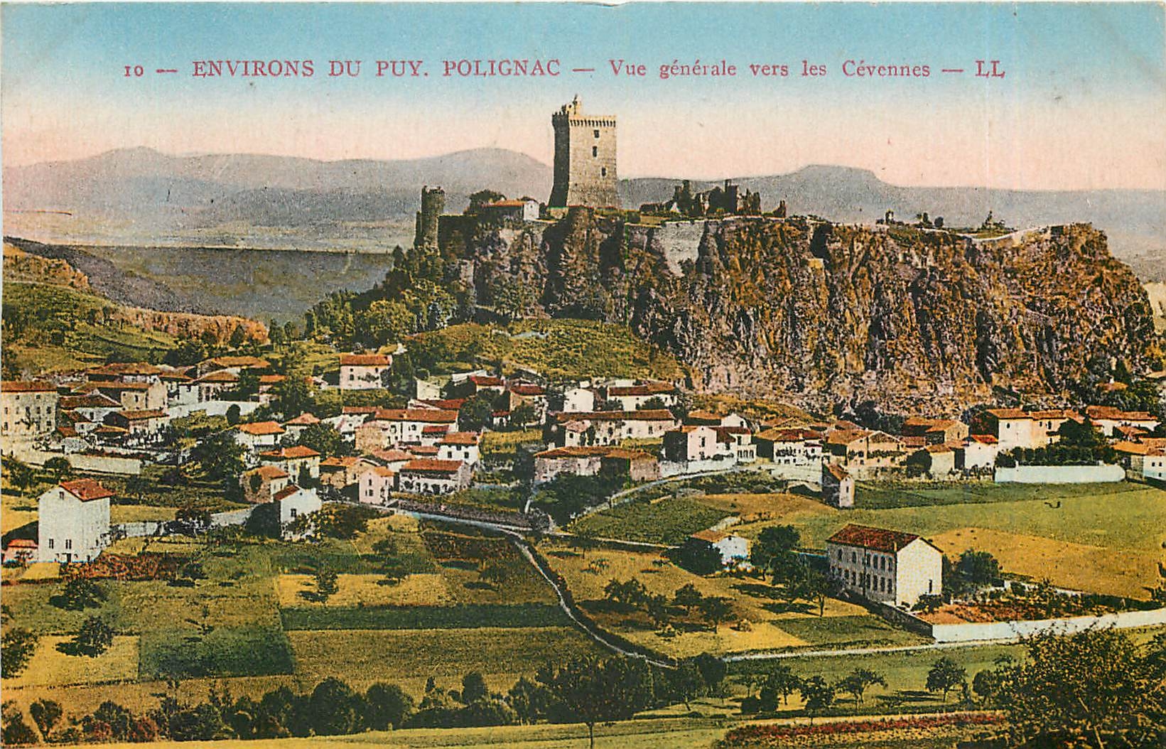 CPA Environs du Puy Polignac Vue generale vers les Cevennes 