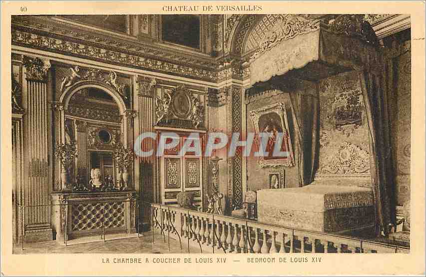 CPA Chateau de Versailles La Chambre Coucher de Louis XIV Bedroom de Louis XIV 