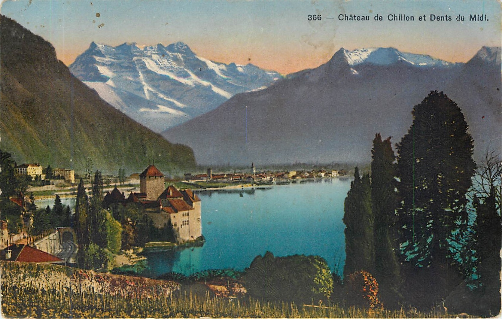 CPA Chateau de Chillon et Dents du Midi 