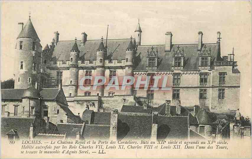 CPA Loches Le Chateau Royal et la Porte des Cordeliers 