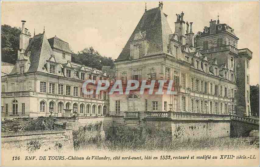 CPA Env de Tours Chateau de Villandry cote nord ouest 