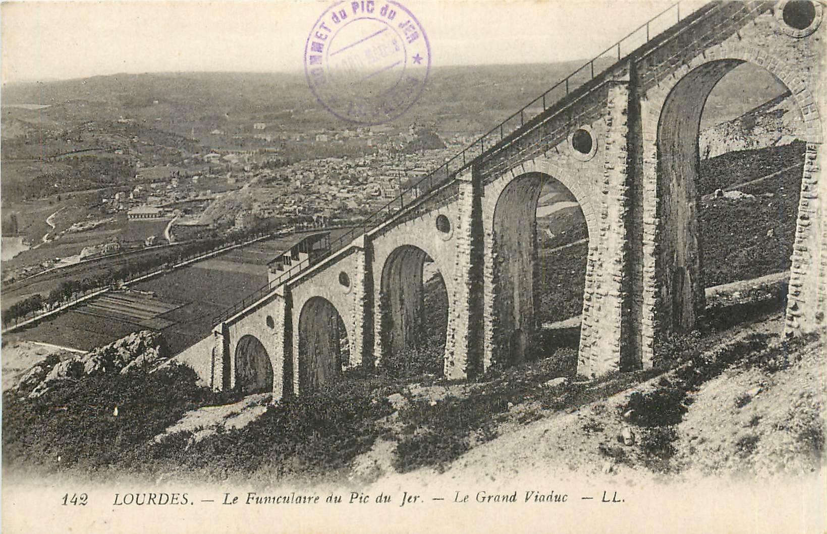 CPA Lourdes Le Funiculaire du Pic du Jer Le Grand Viaduc 