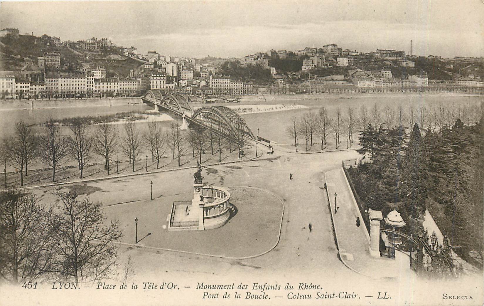 CPA Lyon Place de la Tete d'Or Monument des Enfants du Rhone 