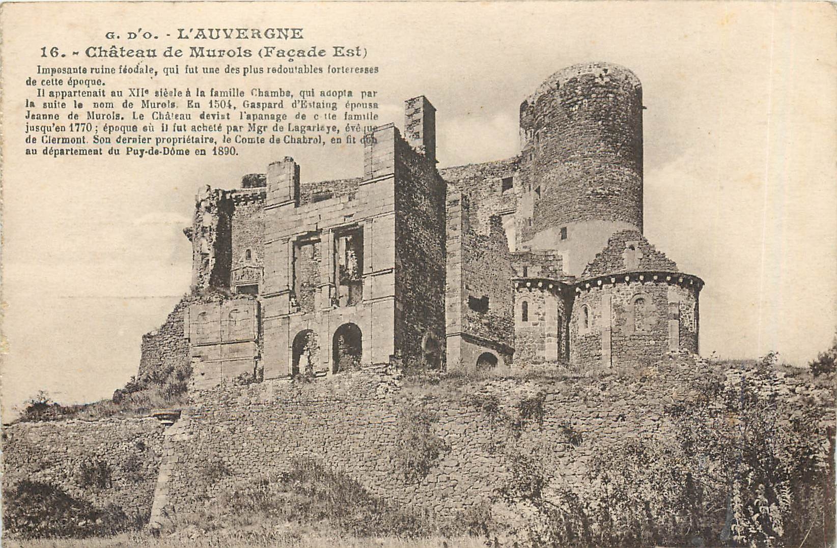 Château de Murols (Façade Est) — Ruine féodale — J. Gauttieranges, Éditeur (Puy-de-Dôme)