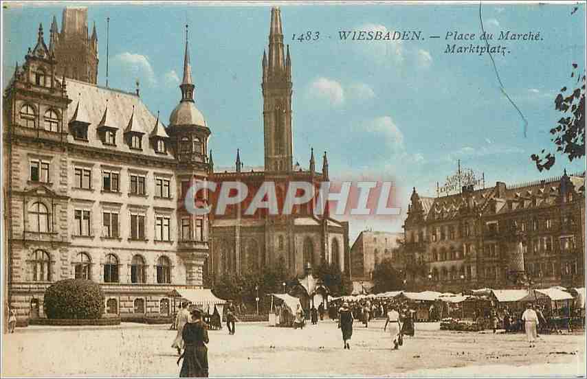 CPA Wiesbaden Place du Marche Marktplatz 