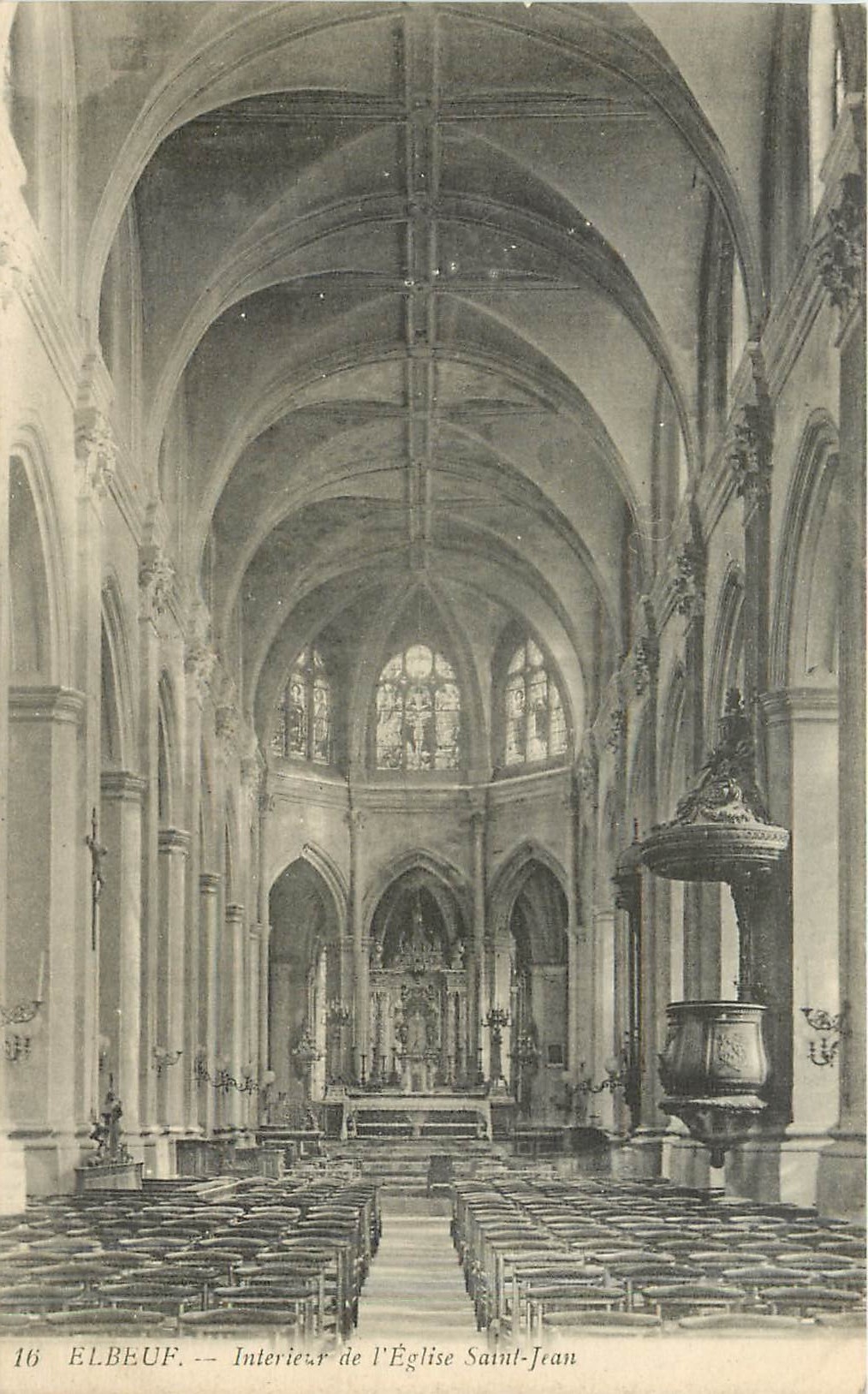 CPA Elbeuf Interieur de l'Eglise Saint Jean 
