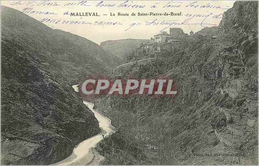 CPA Malleval La Route de Saint Pierre de Boeuf 