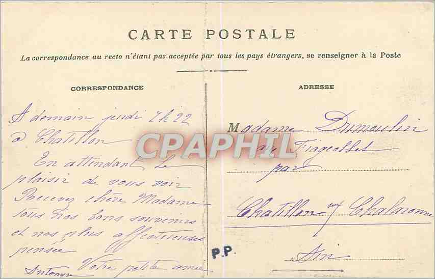 CPA Malleval La Route de Saint Pierre de Boeuf  — Rückseite