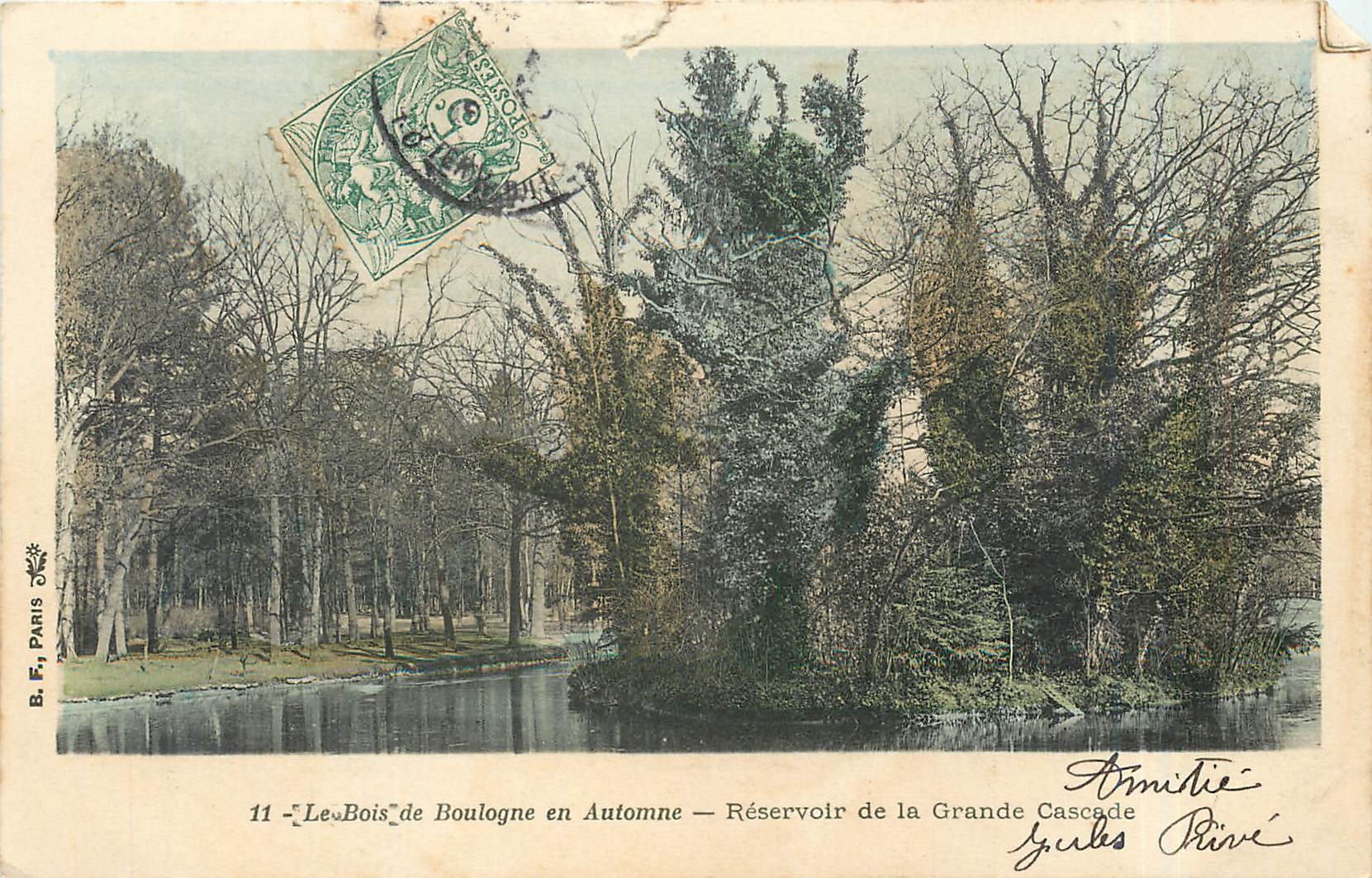 CPA Le Bois de Boulogne en Automne Reservoir de la Grande Cascade 