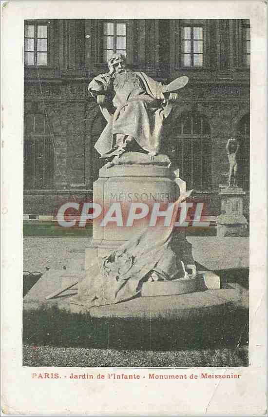CPA Paris Jardin de l'Infante Monument de Meissonier 