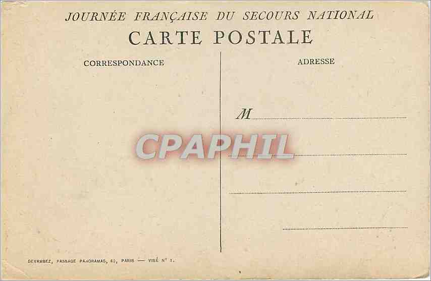 CPA Secours National  — Verso