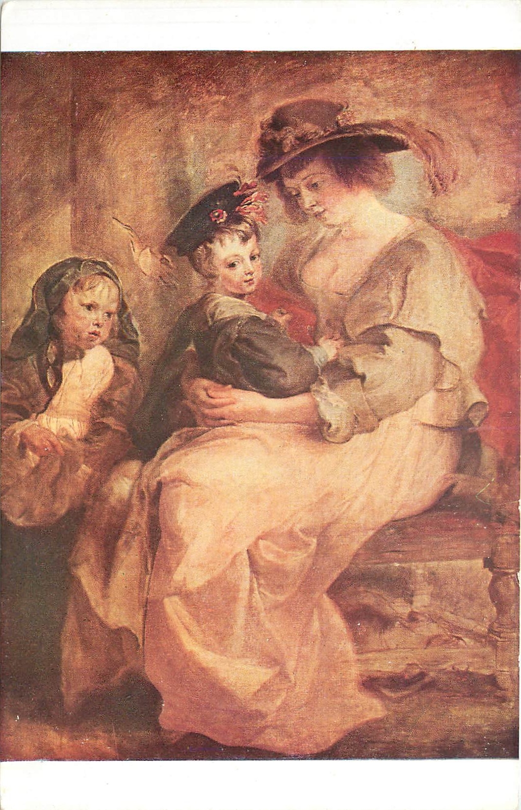 CPA Pierre Paul Rubens Portrait d'Helene Fourment seconde femme de Rubens et de ses enfants 