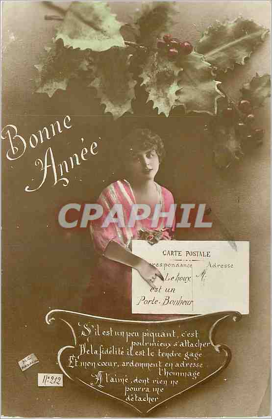 CPA Bonne Annee Femme