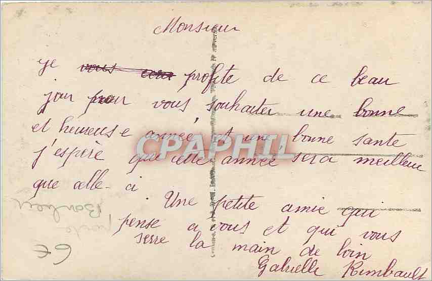 CPA Bonne Annee Femme — Rückseite