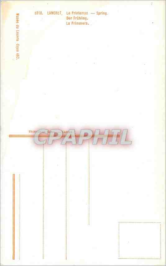 CPA Lancret Le Printemps Spring  — Verso