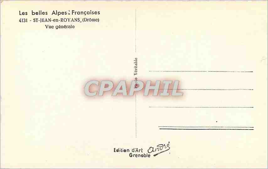CPM Les Belles Alpes Francaises St Jean en Royans Drome Vue Generale  — Rückseite