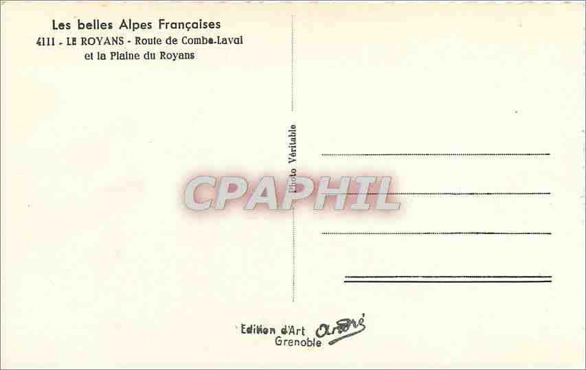 CPM Les Belles Alpes Francaises Le Royans Route de Combe Laval et la Plaine du Royans  — Verso