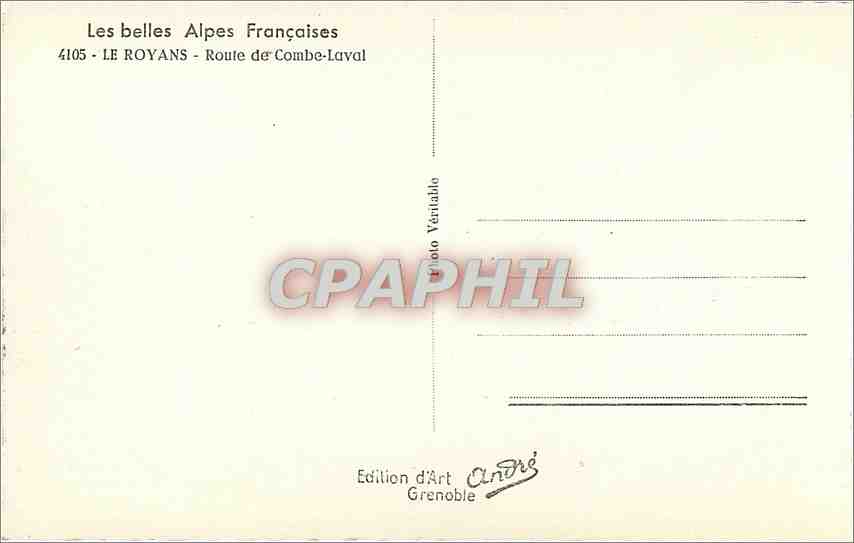 CPM Les Belles Alpes Francaises Le Royans Route de Combe Laval  — Verso