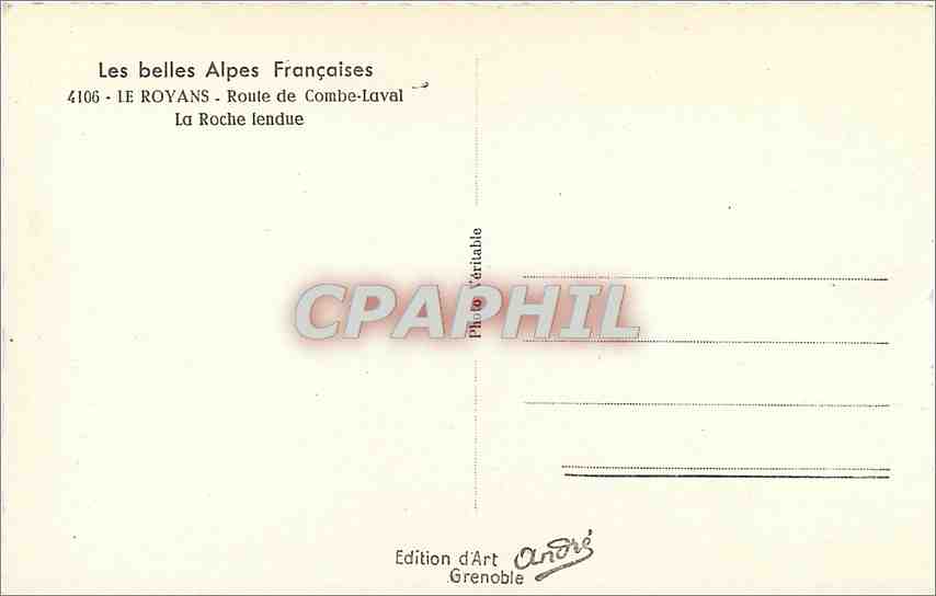 CPM Les Belles Alpes Francaises Le Royans Route de Combe Laval La Roche lendue  — Rückseite