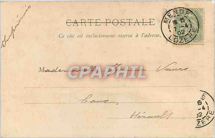 CPA Montpellier le Vieux Porte de Mycones  — Verso