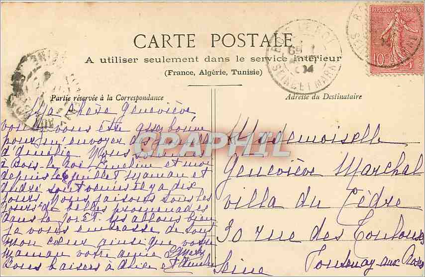 CPA Melun Vue de l'Almont  — Rückseite