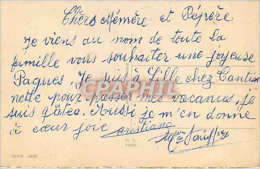 CPA Joyeuses Paques  — Rückseite